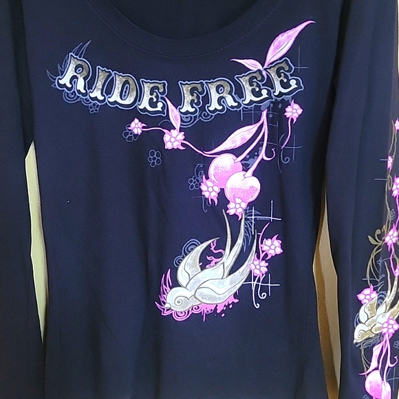 Hot leathers ride free long sleeve t-shirt - Picture 2 of 4